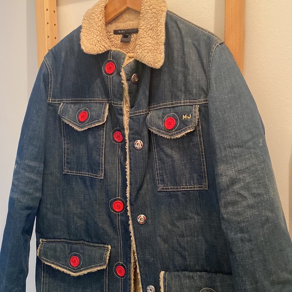 Marc Jacobs Denim Coat w/ Sherling Insulated ( Size Small ) - Picture 2 of 5